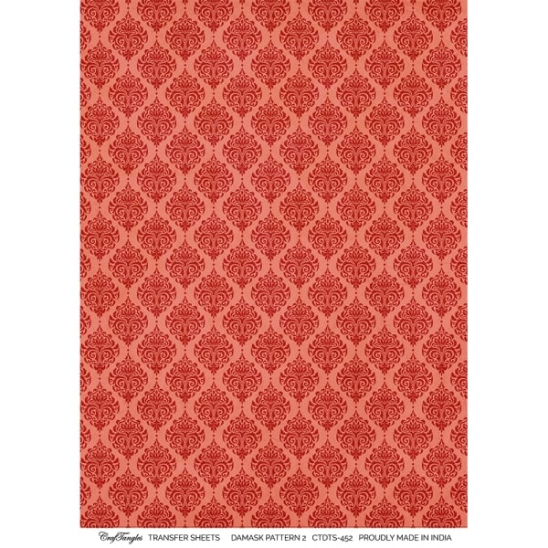 CrafTangles A4 Transfer It Sheets - Damask Pattern 2