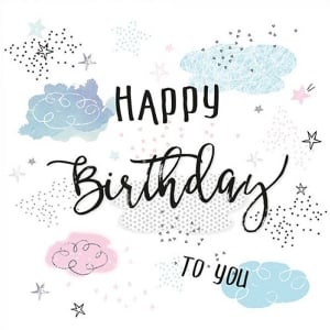 German Decoupage Napkins (5 pcs) - Happy Birthday to You