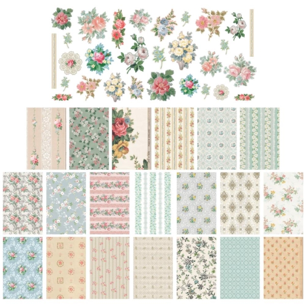 Tim Holtz Idea-Ology Worn Wallpaper Scraps 49/Pkg