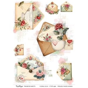 CrafTangles A4 Transfer It Sheets - Floral Elements 8