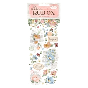 Stamperia Rub-On 4"X8.5" - Oh La La - Inspire, Flowers