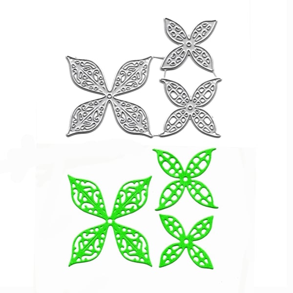 Steel Cutting Dies - 4 Petal decorative flowers (Set of 3 dies)