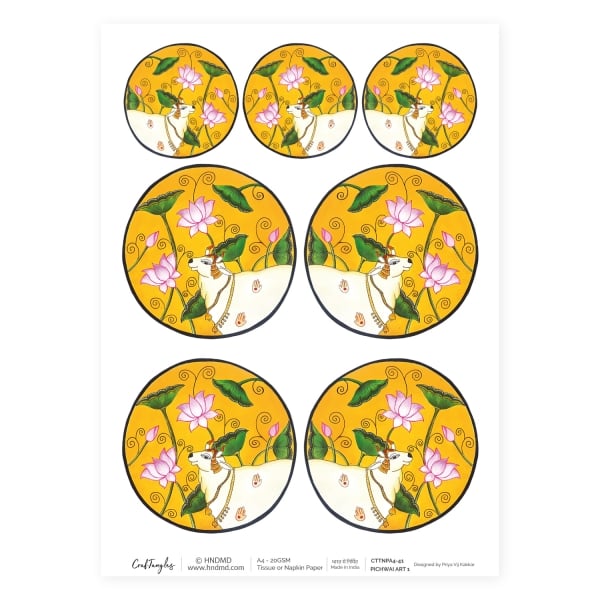 CrafTangles Decoupage Napkin / Tissue / Collage Paper - Pichwai Art 1