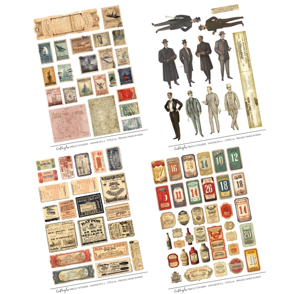 CTPCS-01_VintageEphemeras-01_CrafTangles_Precut_Journal_Stickers_1