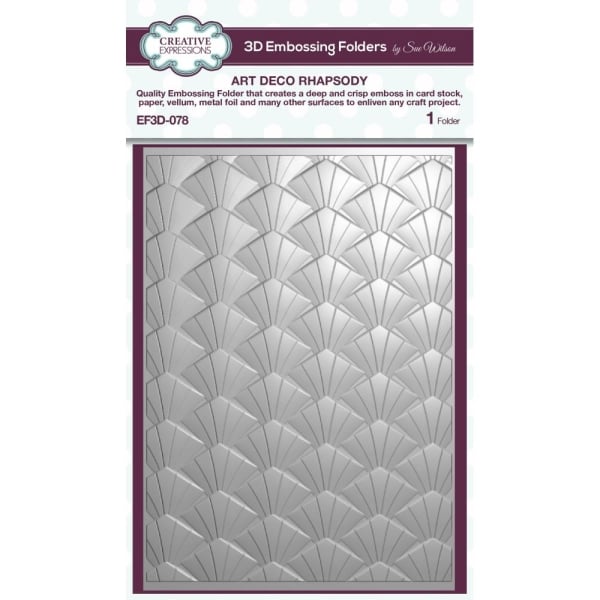 Creative Expressions 3D Embossing Folder 5"X7" - Art Deco Rhapsody