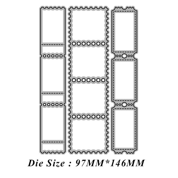 Steel Cutting Dies - Postcard Ticket Stamps (Set of 3 dies)