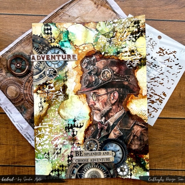 CrafTangles Decoupage Napkin / Tissue / Collage Paper - Steampunk 3 - Image 4