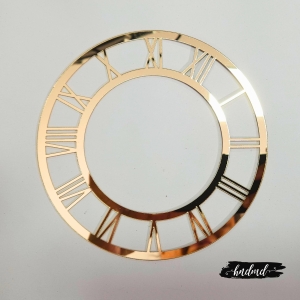 Acrylic Clock Frame - 6 inch Roman Numbers (Golden)