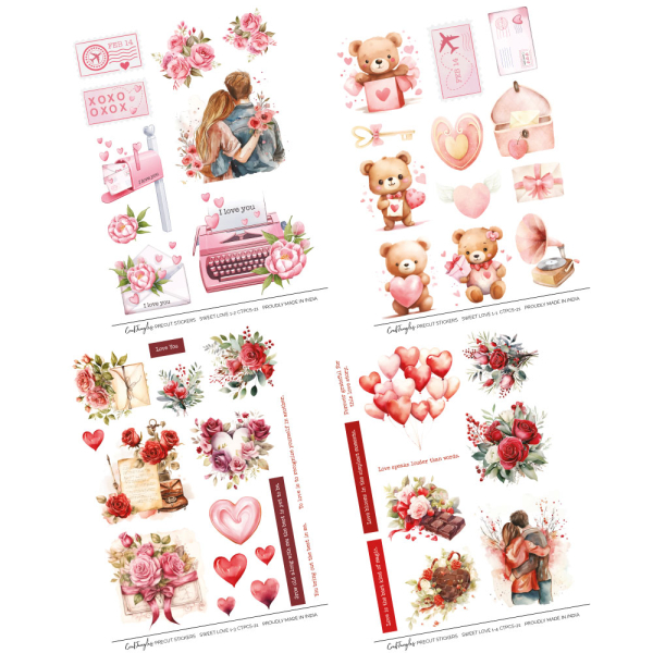 CrafTangles Precut Journal Stickers - Sweet Love 1 (Pack of 47 stickers) - Image 3