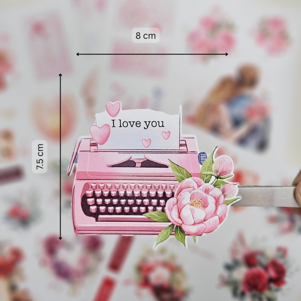 CrafTangles Precut Journal Stickers - Sweet Love 1 (Pack of 47 stickers) - Image 2