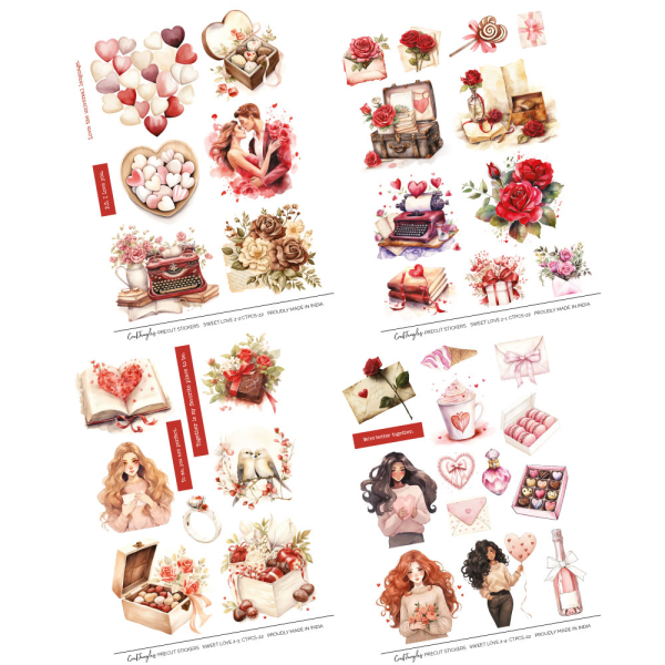 CrafTangles Precut Journal Stickers - Sweet Love 2 (Pack of 42 stickers) - Image 3