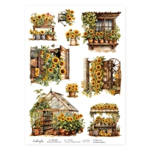 CrafTangles Decoupage Napkin / Tissue / Collage Paper - Flower Scenes 3
