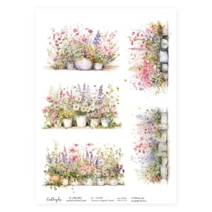 CrafTangles Decoupage Napkin / Tissue / Collage Paper - Flower Pots 7