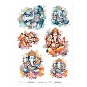 CrafTangles Decoupage Napkin / Tissue / Collage Paper - Lord Ganesha 3