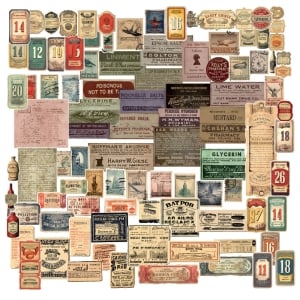CrafTangles Die cuts Ephemeras Vintage labels 1 CTDCP 02