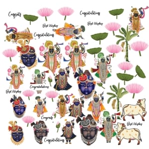 CrafTangles DieCuts / Ephemera Pack - Shreenathji 1 (56 pcs)