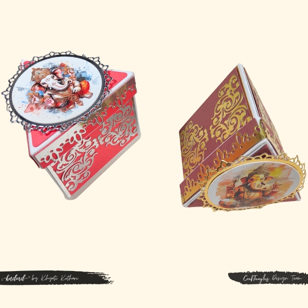 CrafTangles paper Triangle box and lid Blank Base - 300 gsm - Plain White (5 pcs) - Image 3
