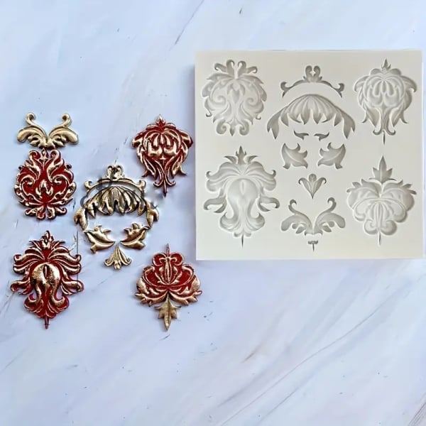 Silicone Mould - Vintage Damask - Image 2