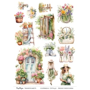 CrafTangles A4 Transfer It Sheets - Watercolour Springs 8