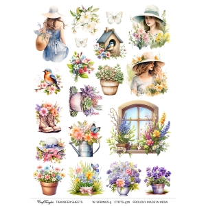 CrafTangles A4 Transfer It Sheets - Watercolour Springs 9