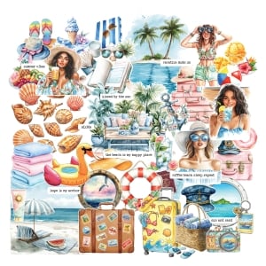 CTPCS 54 Summer Vibes 2 CrafTangles Precut Journal Stickers 1
