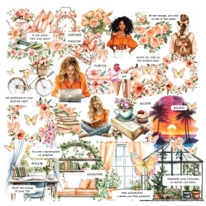 CTPCS 60 Spring Girls 10 CrafTangles Precut Journal Stickers 1