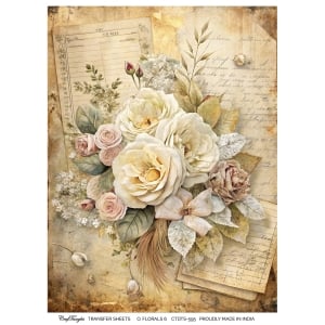 CTDTS 595 CrafTangles transfer sheet Old Florals 6