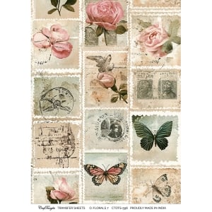 CTDTS 596 CrafTangles transfer sheet Old Florals 7