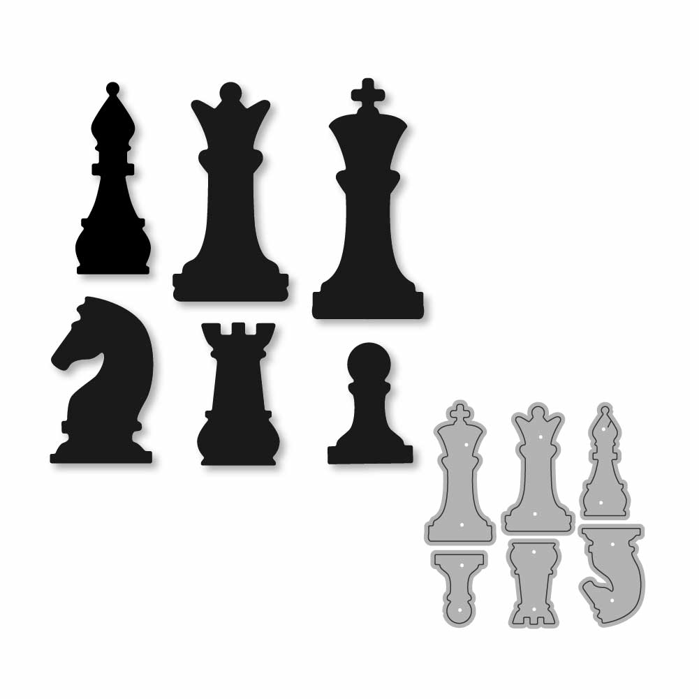 Steel Dies - Chess (Set of 6 dies) LC3688 steel cutting dies Steel Dies - Chess (Set of 6 dies)