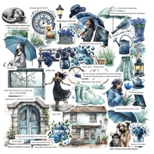 CTDCP 37 CrafTangles Die cuts ephemera Rainy Time 1