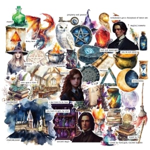 CTPCS 76 Fantasy Girls 1 CrafTangles Precut Journal Stickers 1