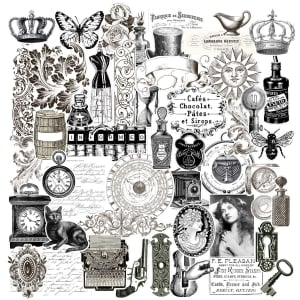 CTDCP 39 CrafTangles Die cuts ephemera Vintage Elements 2