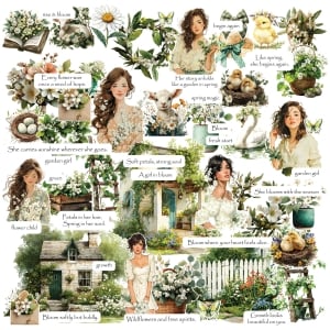 CTPCS 105 Spring Girls 14 CrafTangles Precut Journal Stickers