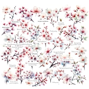 CTPCS 108 Spring Flowers 18 CrafTangles Precut Journal Stickers