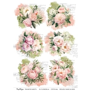 CrafTangles A4 Transfer It Sheets - Exotic Flowers 20