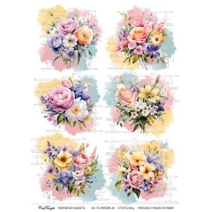 CTDTS 604 CrafTangles transfer sheet Exotic Flowers 22