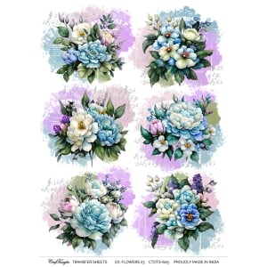 CTDTS 605 CrafTangles transfer sheet Exotic Flowers 23