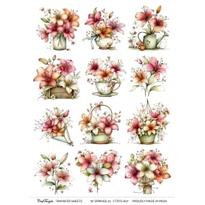 CTDTS 607 CrafTangles transfer sheet Watercolor Springs 10