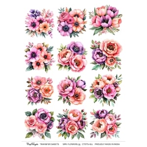 CTDTS 611 CrafTangles transfer sheet Spring Flowers 55