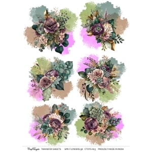CTDTS 613 CrafTangles transfer sheet Spring Flowers 56