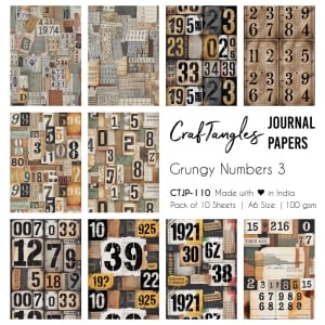 CTJP 110 Grungy Numbers 3 Craftangles journal paper